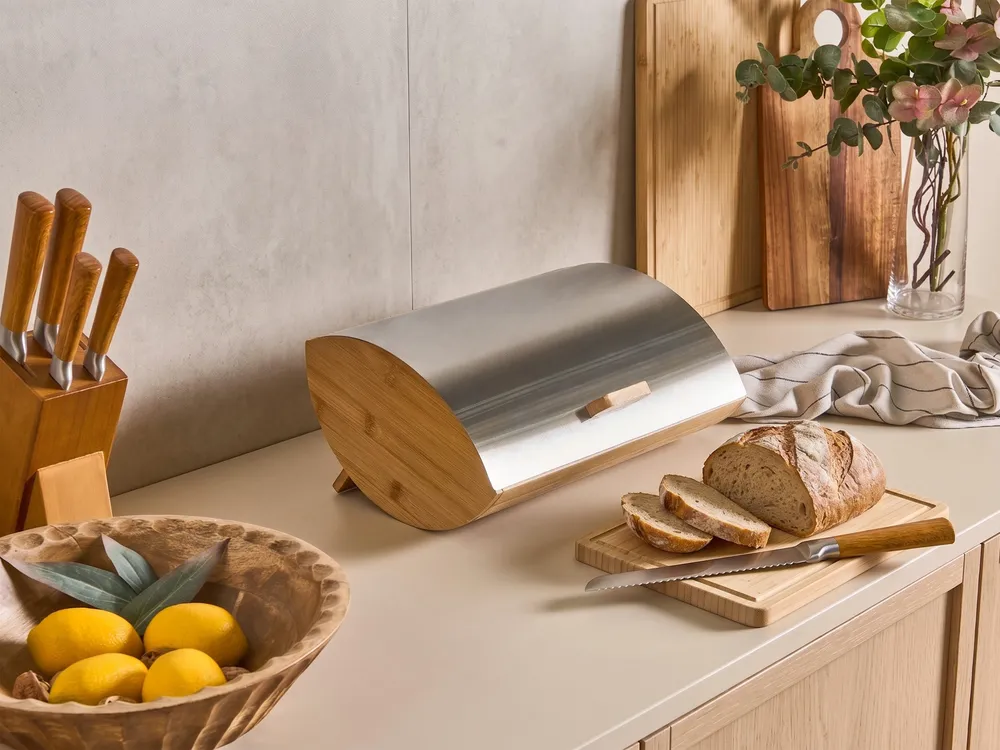 Bread Bin EPICURIEN Bamboo Silver