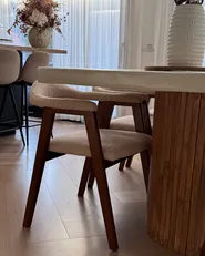 Set med 2 matstolar ONECO Trä Brun/ Ljusbeige_1026115