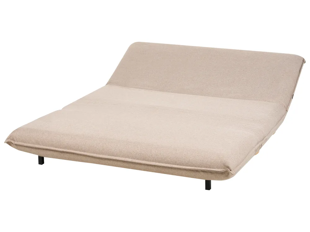 Sofa Bed 2 Seater ABISKO Faux Linen Beige_1030853