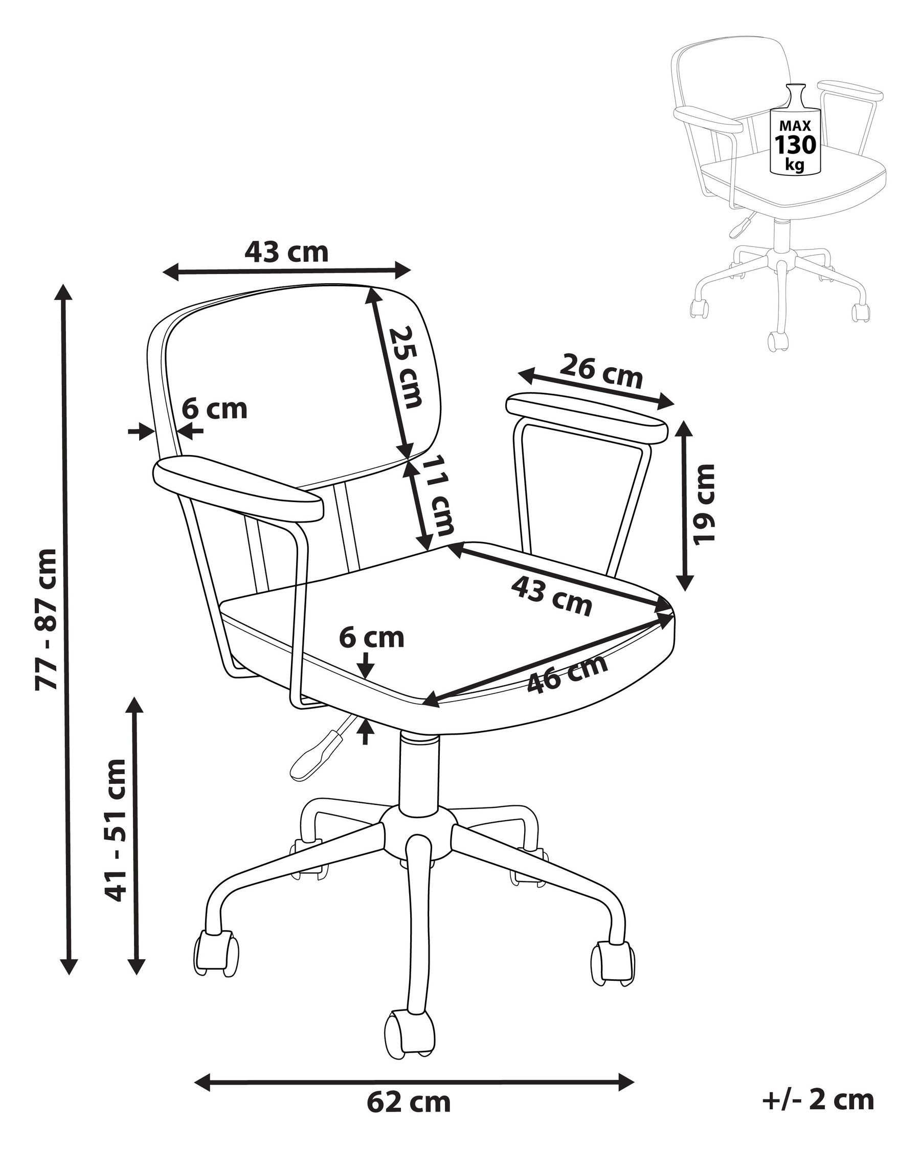 Desk Chair ALGERITA Faux Leather Brown_855242