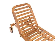 Sun Lounger with Cushion LATERZA  Reclining Certified Acacia Wood Taupe_1165878