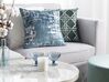 Set of 2 Decorative Cushions GARDENIA 45 x 45 cm Velvet Blue Abstract Pattern