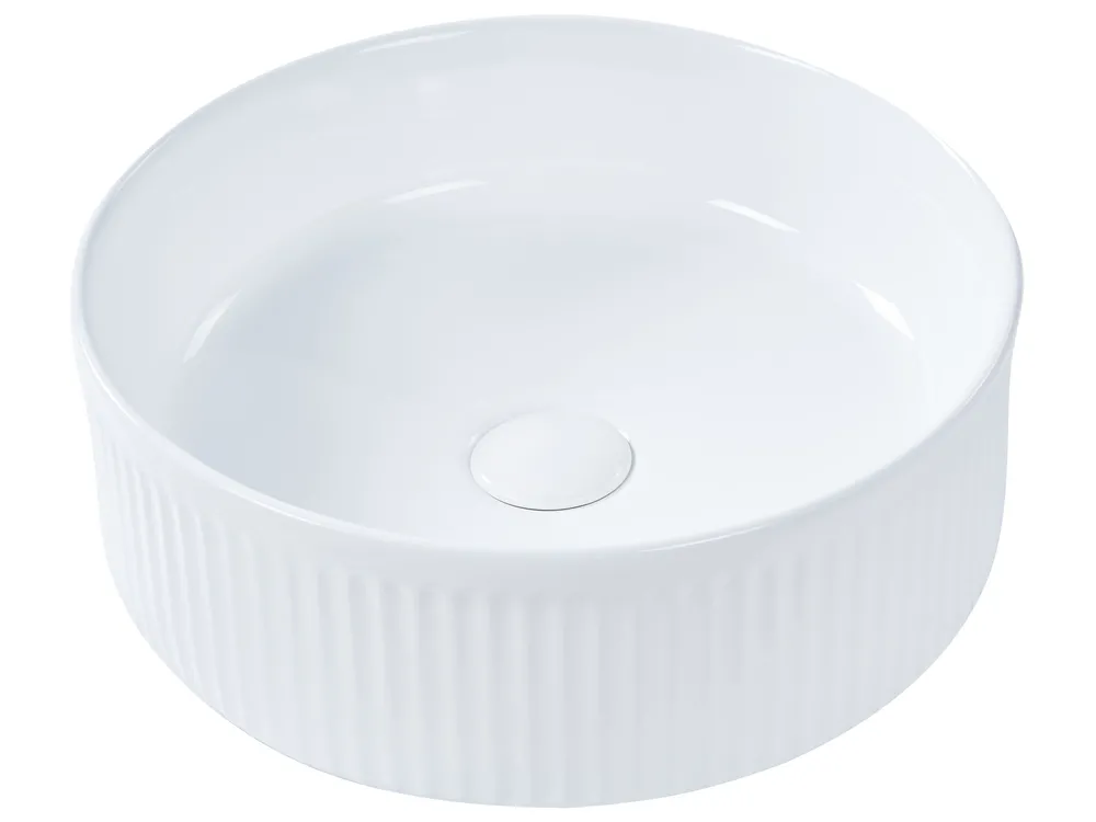 Countertop Basin GELDO ⌀ 370 mm Ceramic White