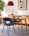 Set of 2 Dining Chairs ELMA Fabric Dark Blue