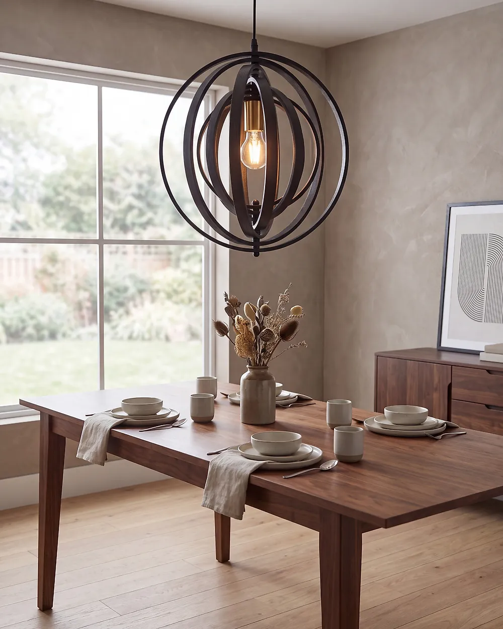 Pendant Lamp MURRELL Poplar Wood Black_1185517