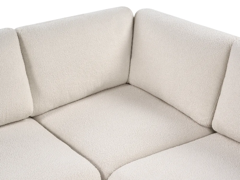 Modular Corner Sofa 5 Seater KIVVIK Boucle Off-White Right Hand_1045649