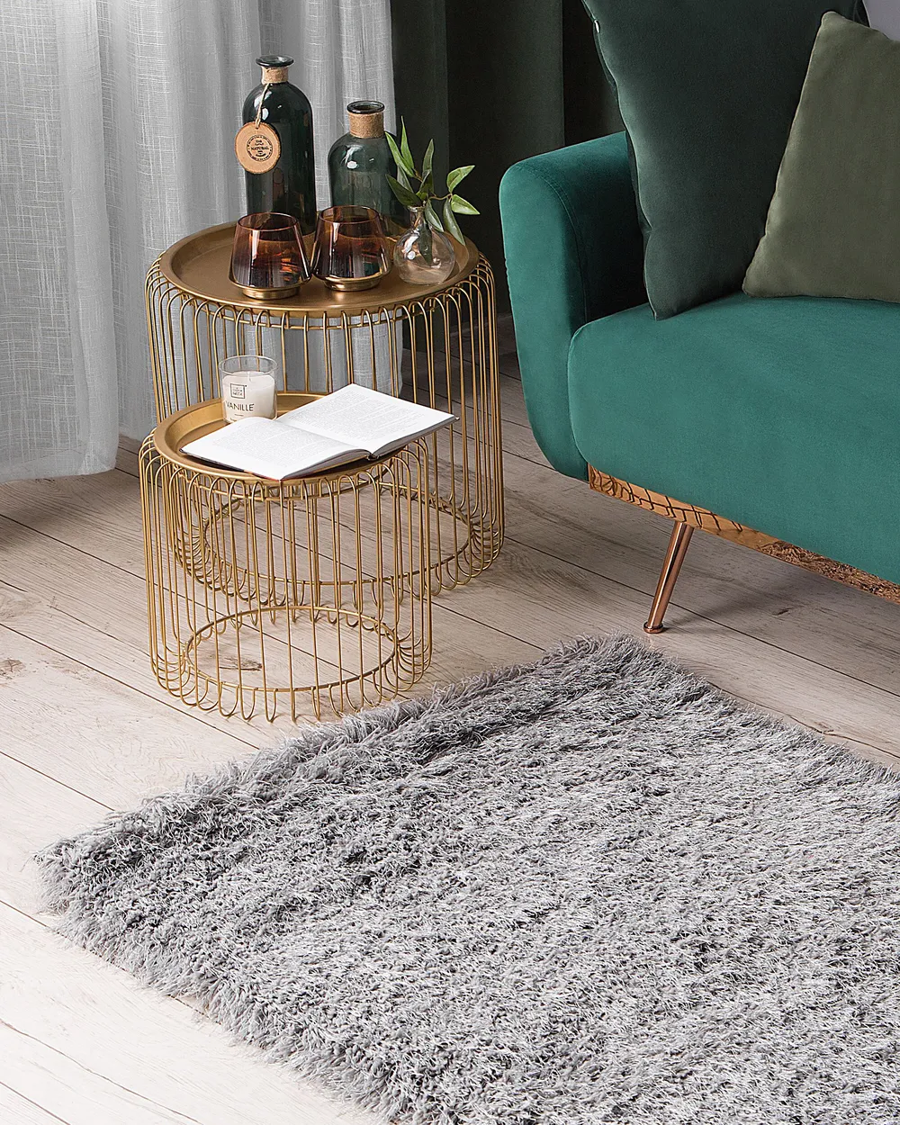 Shaggy Rug CIDE Light Grey 80 x 150 cm