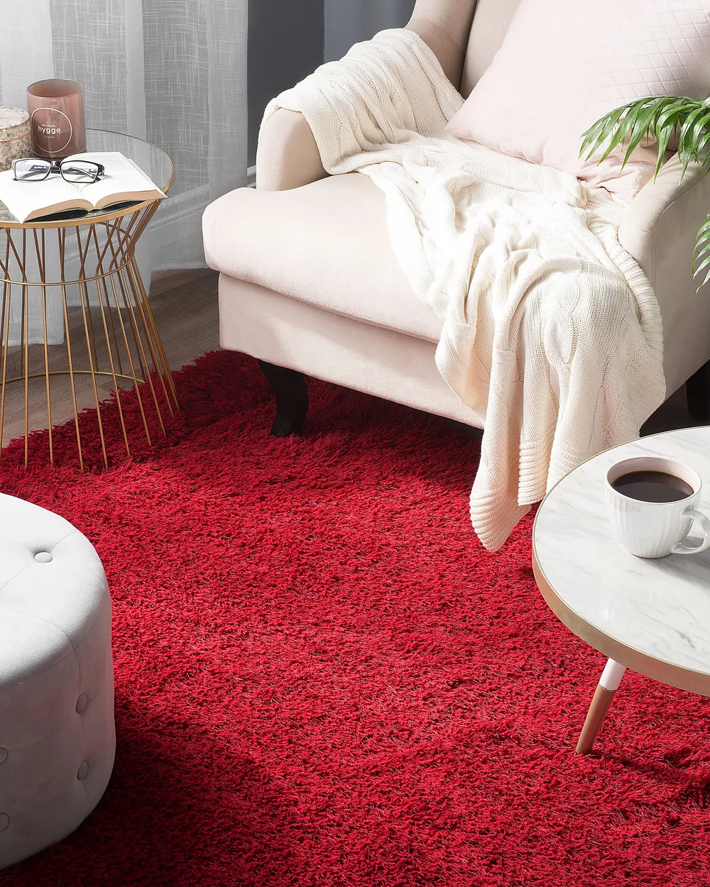 Shaggy Rug CIDE Red 140 x 200 cm
