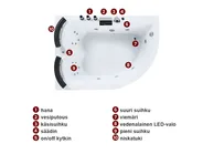 Kulmaporeamme LED-valolla PARADISO 158 x 113 cm Valkoinen Oikea_979083