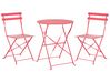 Bistro Set Folding FIORI Metal Red