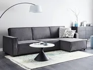 Corner Sofa Bed 3 Seater ROMEDAL II Fabric Graphite Grey Left Hand_971427