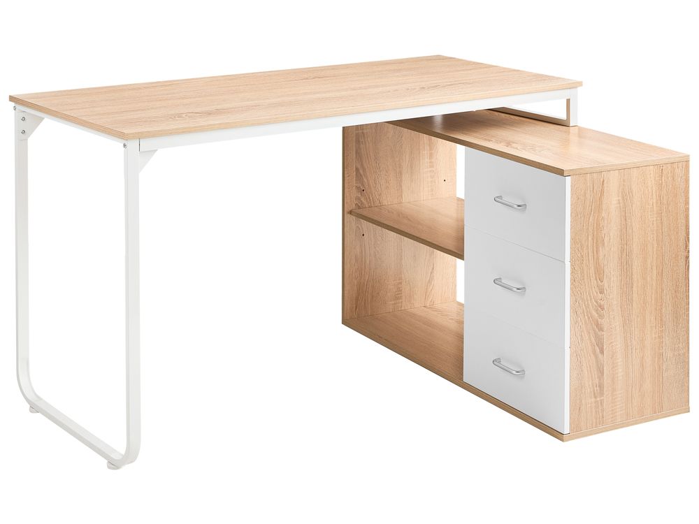 Hörnskrivbord SOGNE 140 cm 100 cm Ljusbrun