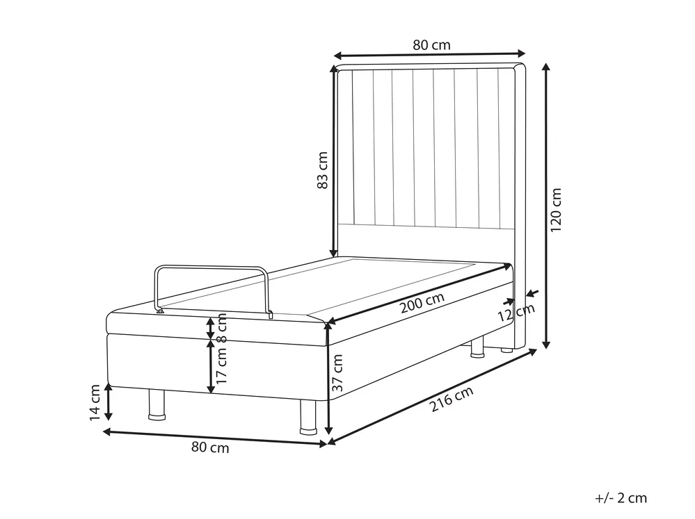 Justerbar säng  DUKE II 80 x 200 cm Ljusbeige_910510