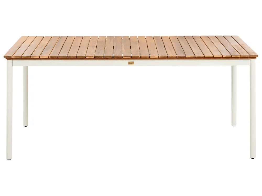 Garden Dining Set with Benches 6 Seater CORRICELLA Acacia Wood Brown_1125058