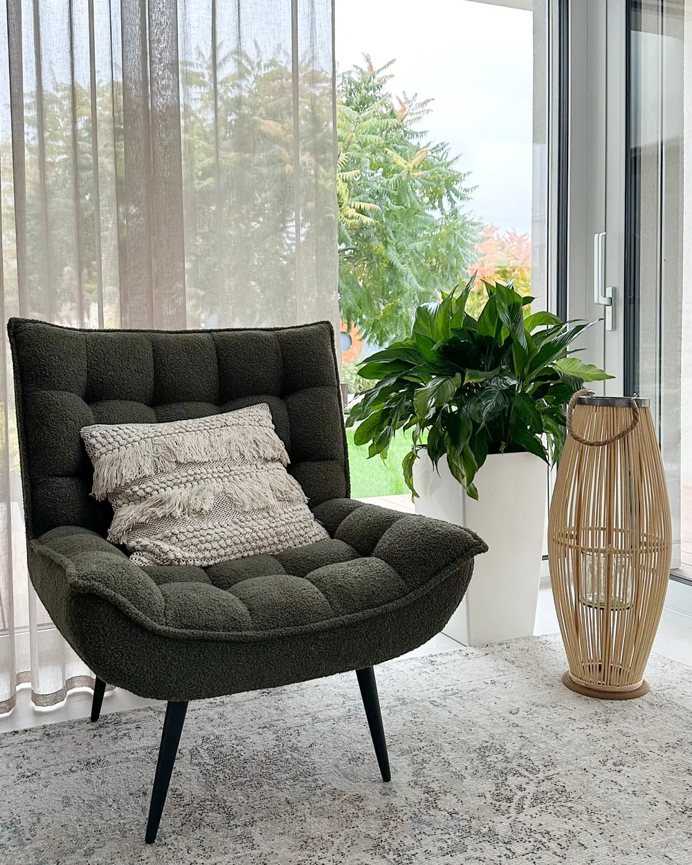 Set med 2 prydnadskuddar IRESINE 45 x 45 cm Bomull Beige Geometriskt tryck_1026106