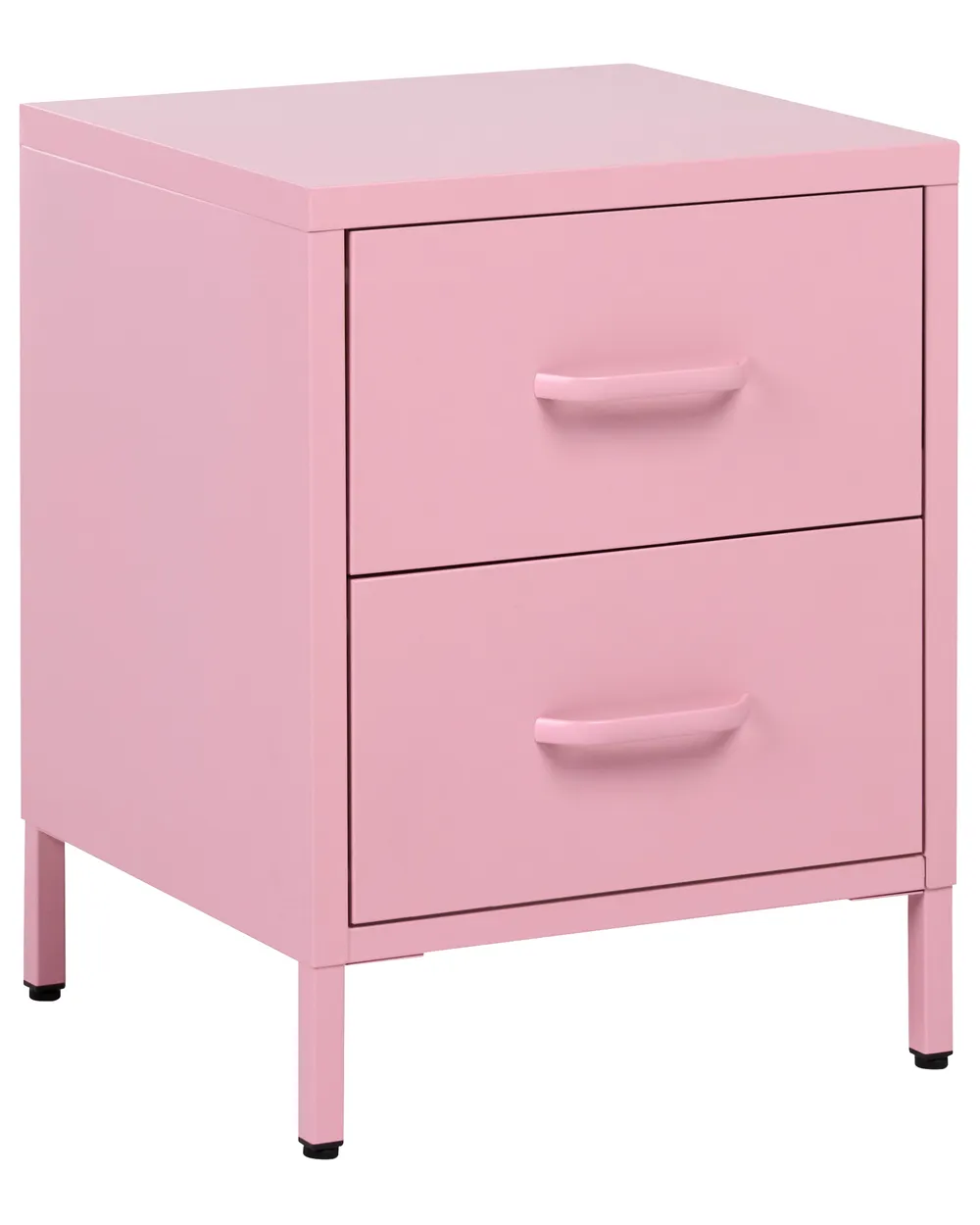 2 Drawer Bedside Table MALAVI Metal Pink