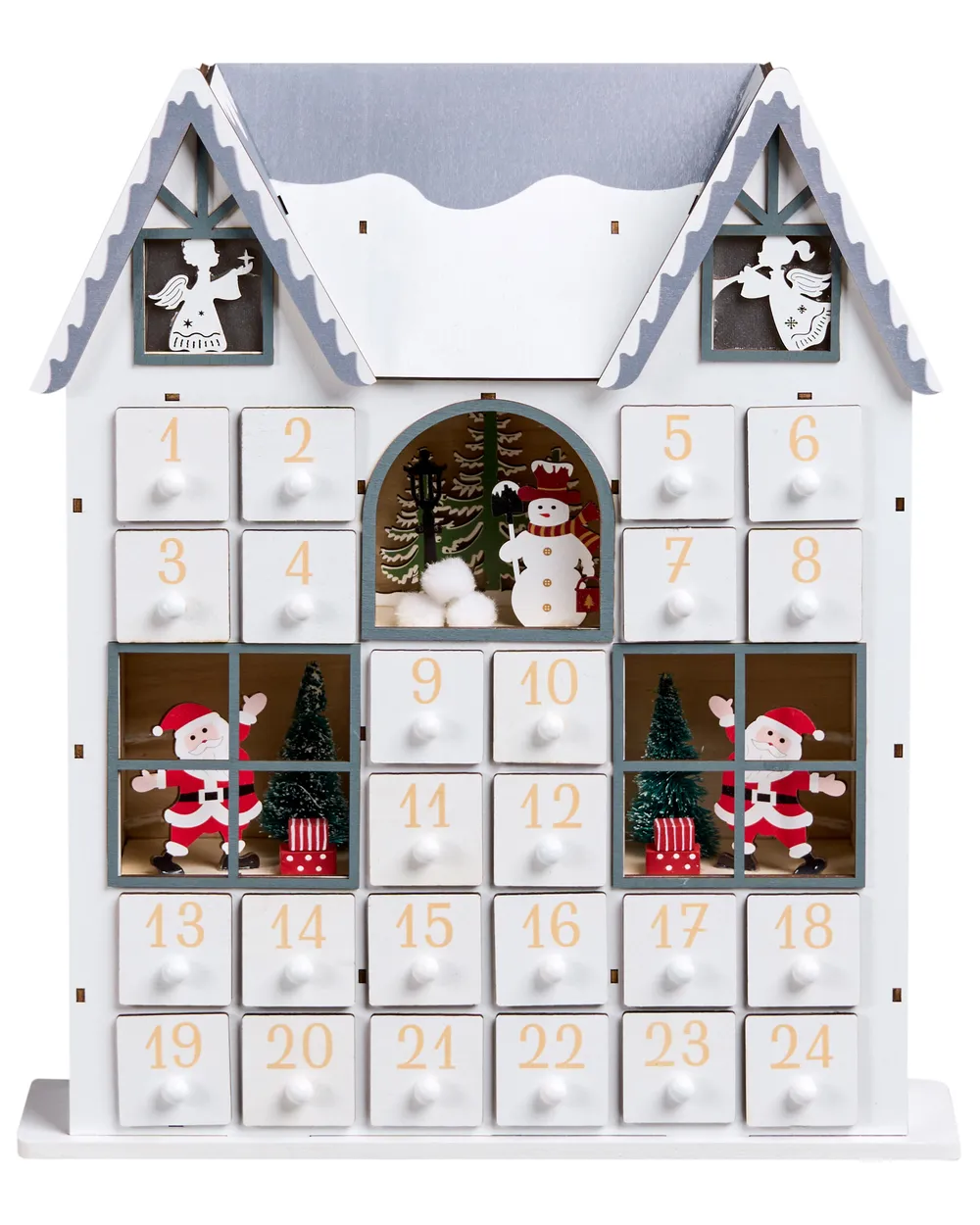 Julpynt LED FEMUND 40 cm Adventskalender Vit_1016861