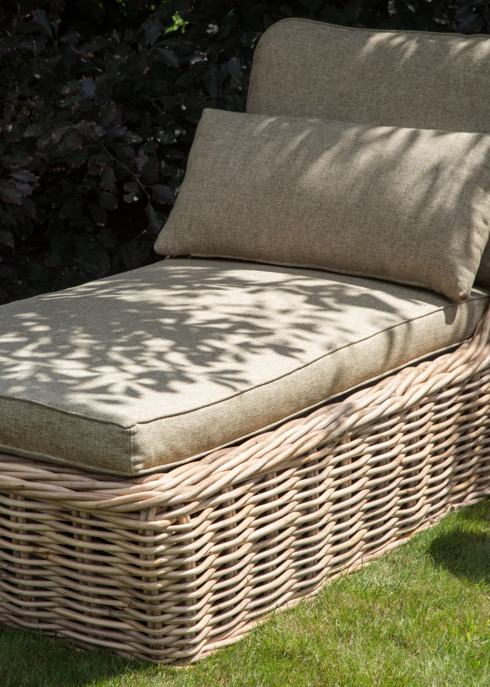 Sun Lounger with Cushion BELSITO Rattan Natural_928032