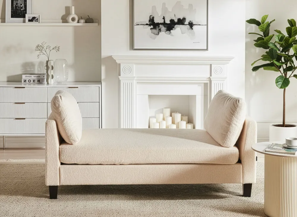 Chaise Longue ARCHIANE Fabric Off-White