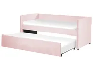 Trundle Bed Velvet TROYES 90 x 200 cm (EU Single) Pastel Pink_837085