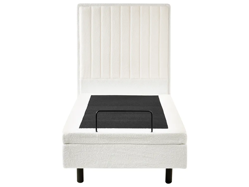 Adjustable Bed Boucle DUKE II 80 x 200 cm (EU Small Single) Off-White_1026179
