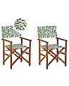 Set of 2 Garden Chairs CINE Acacia Wood Dark Brown