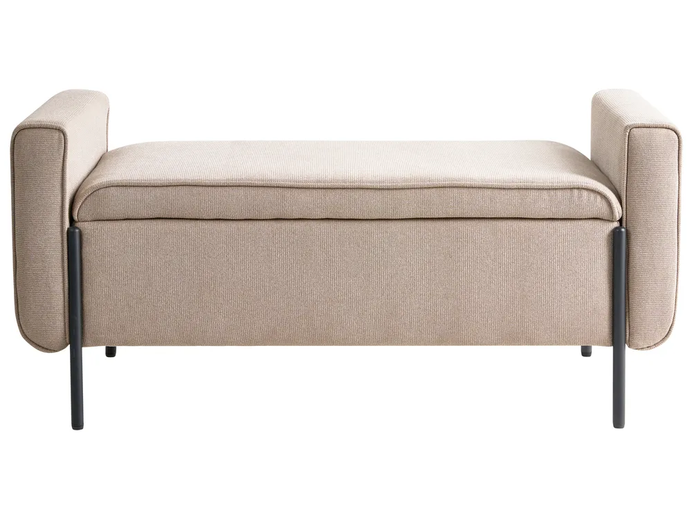 Upholstered Storage Bench LEWES Fabric Beige_1043693
