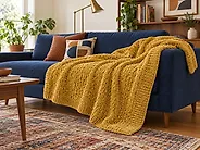 Blanket ELOVA 150 x 200 cm Mustard_1178097