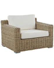 Set of 2 Garden Armchairs ARDEA Rattan Light Brown_785375