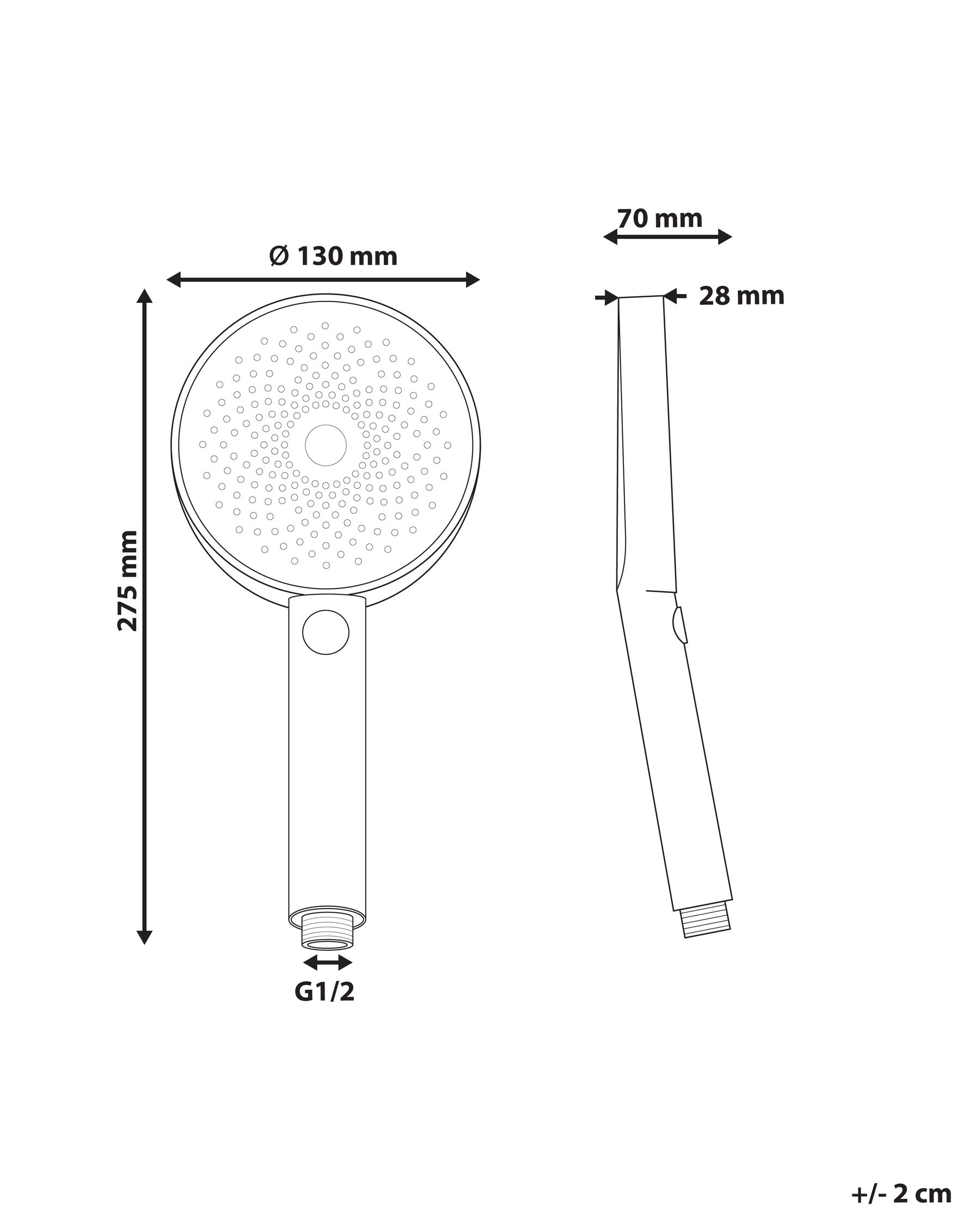Shower Head and Hose Kit UYUCA 4-function Black_988196
