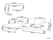 Corner Sofa 3 Seater FLAM Boucle Brown Right Hand_1034045