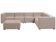 Ulkokulmasohva ja rahi 7-istuttava AREZZO modulaarinen Beige Oikea_825150