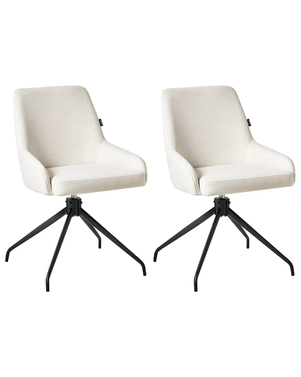 Set of 2 Dining Chairs Swivel JENNER Fabric Off-White