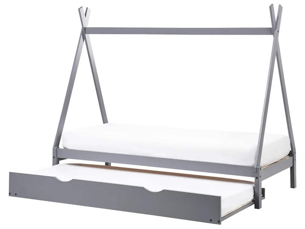 Kids Trundle Bed Pine Wood TALMONTIERS 90 x 200 cm (EU Single) Grey_964100