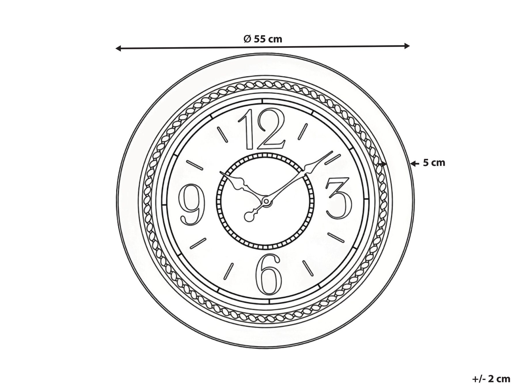 Seinäkello ALBOI 55 cm Musta_1032749