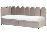 Utdragbar säng Sammet TERROU 90 x 200 cm Taupe_1081403