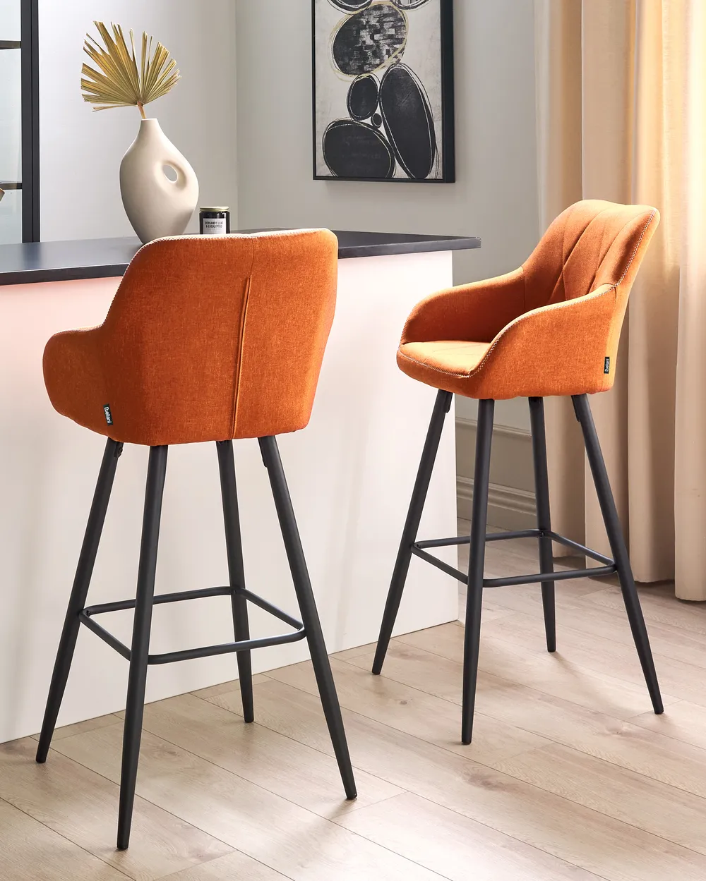 Set of 2 Bar Chairs DARIEN Orange