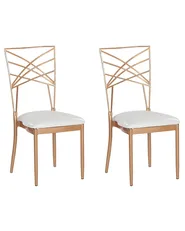 Set of 2 Dining Chairs GIRARD Metal Rose Gold_775186