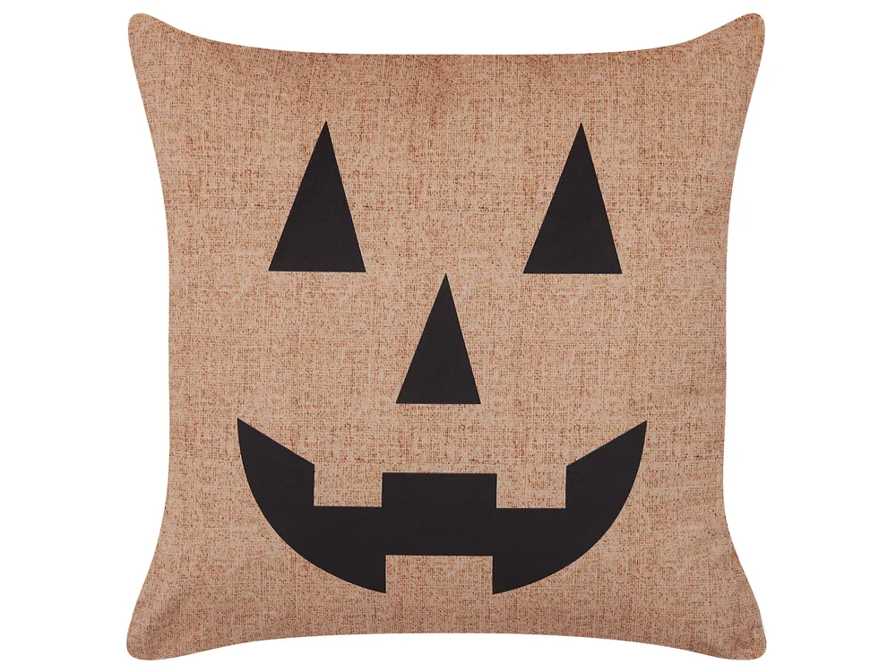 Set med 2 prydnadskuddar SEBES 45 x 45 cm Sammet Beige Abstrakt tryck_830187