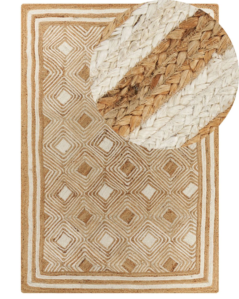 Rug MENGEN Beige 160 x 230 cm Jute