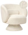 Swivel Armchair LIEKSA Boucle Off-White