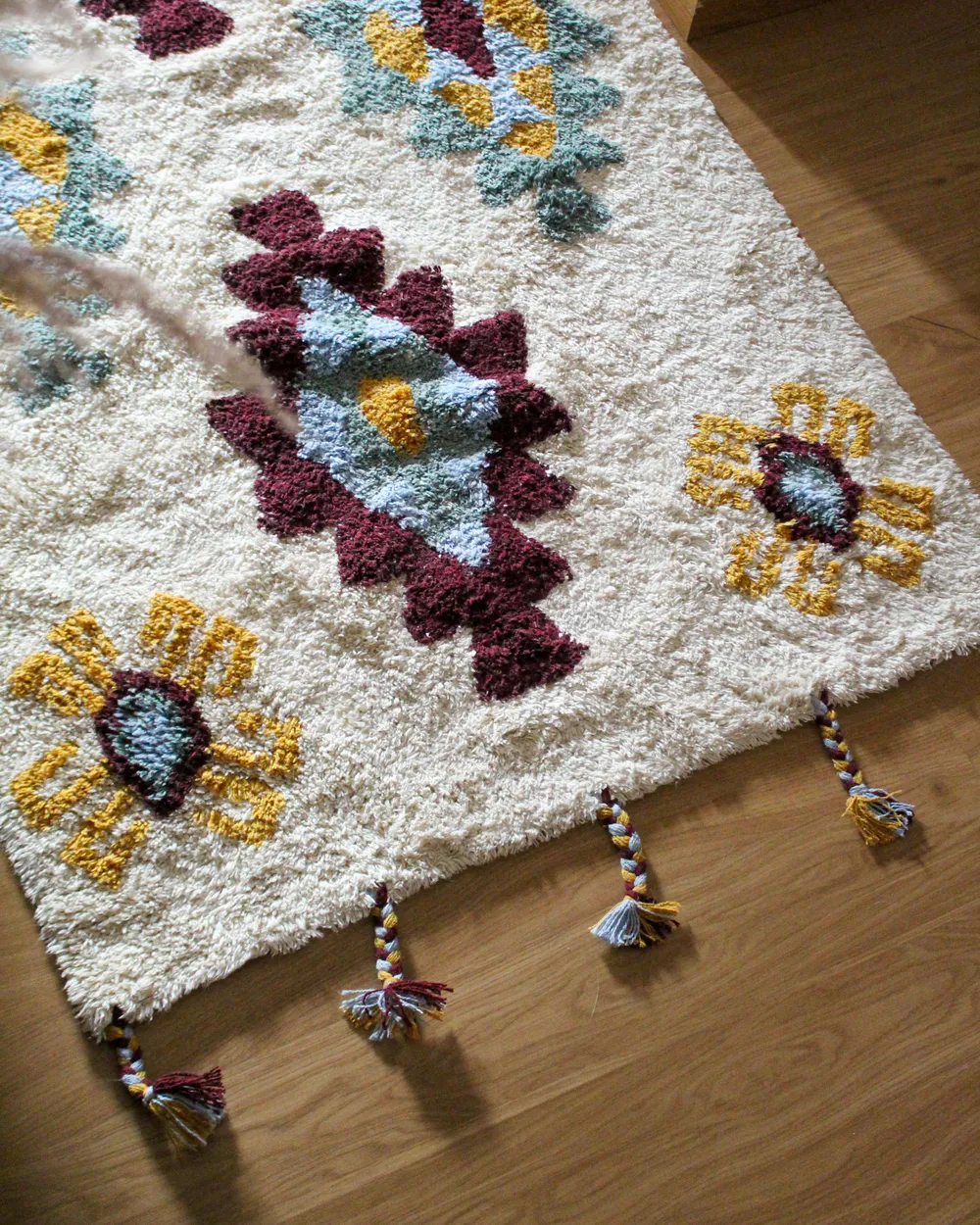 Rug DUZCE Beige 140 x 200 cm Cotton_983262