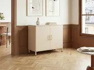 2 Door Sideboard OMBURA Metal Beige_1082576
