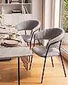 Set med 2 matstolar MARIPOSA Bouclé Grå