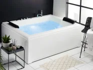 Kulmaporeamme LED-valolla SALAMANCA 183 x 142 cm Valkoinen_795795