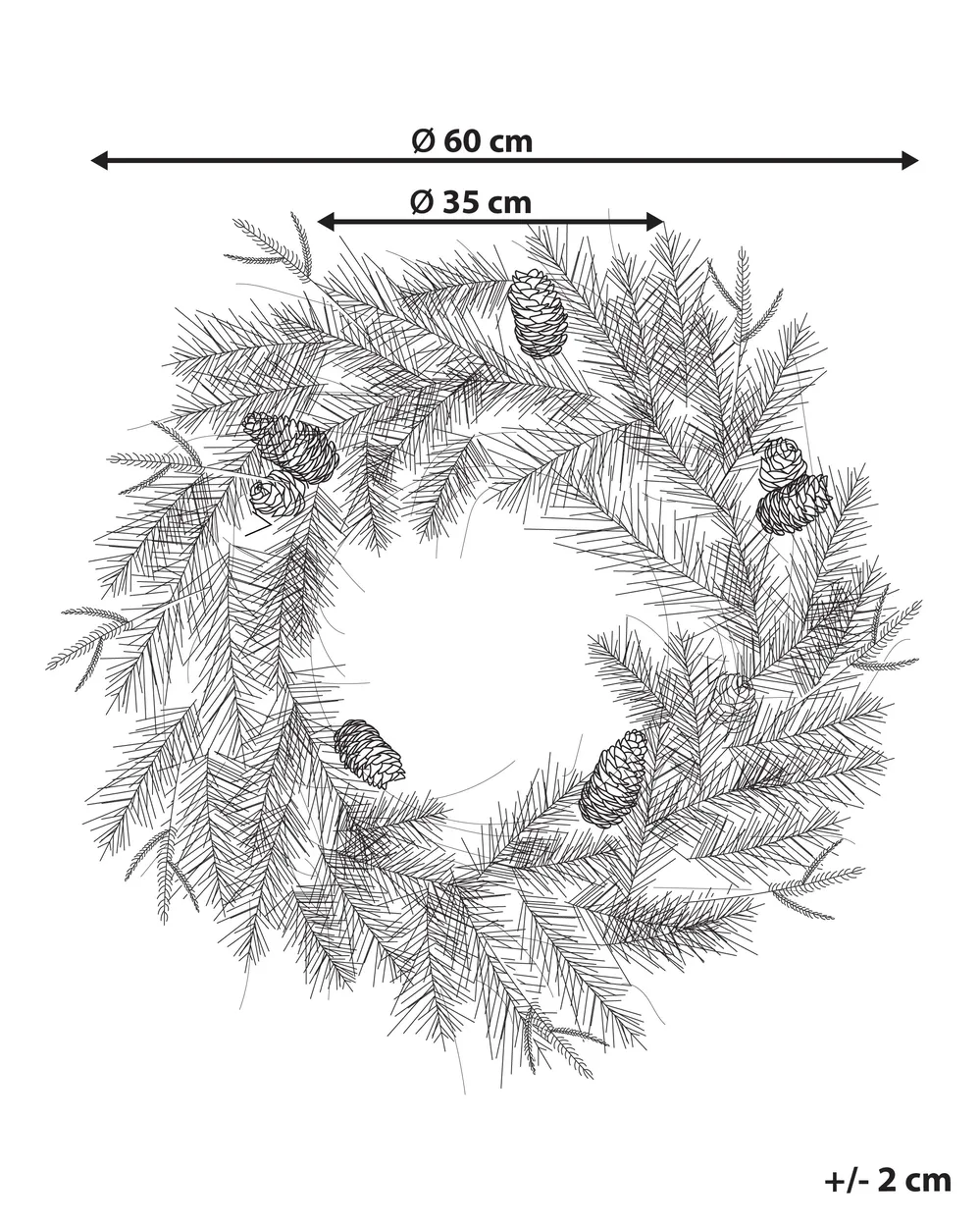Christmas Wreath LED KAMERUN 60 cm Green_881179