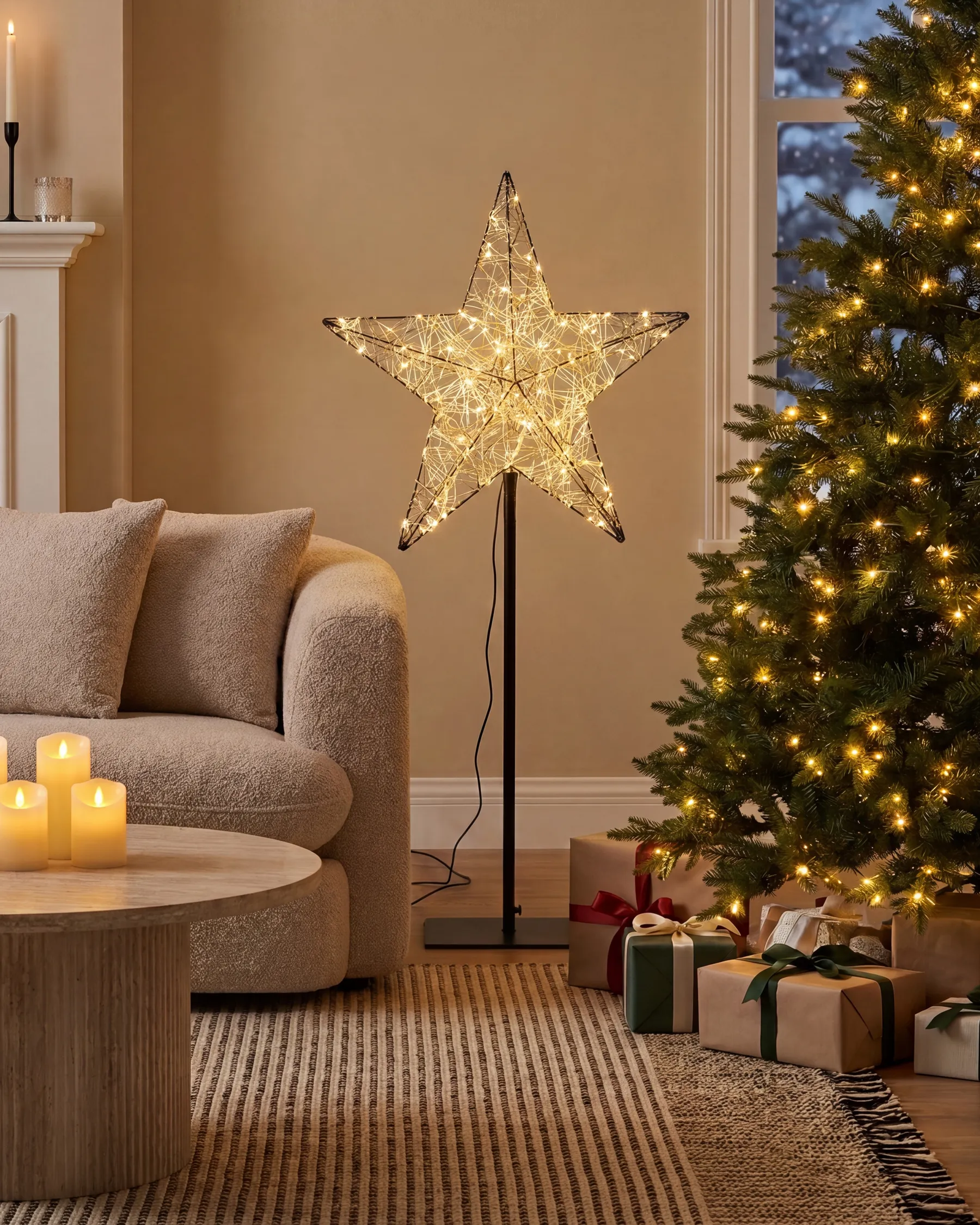 Ulkokoriste LED-valo SANNAN 110 cm Tähti Musta_1031819