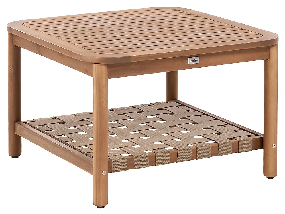 Garden Coffee Table with Shelf MILZANO 70 cm 70 cm Acacia Wood Brown_1180048