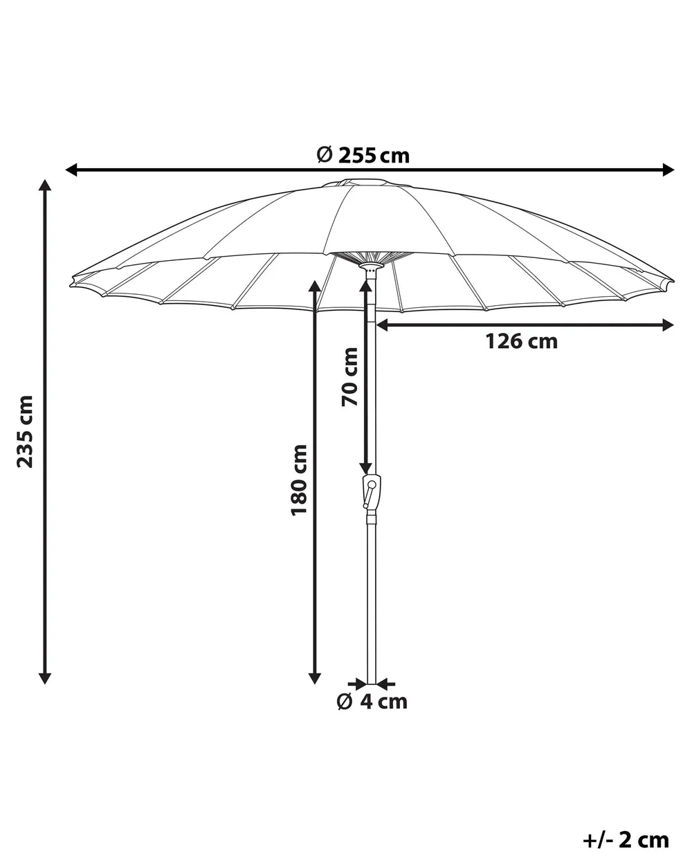 Market Parasol 255 cm BAIA Emerald Green_829169