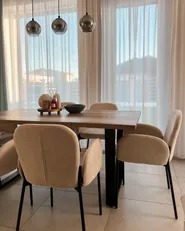 Set med 2 matstolar ALBEE Beige_961354